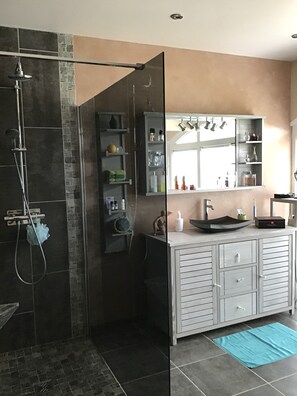 Shower, hair dryer