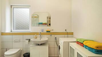 Dusche, Haartrockner, Handtücher