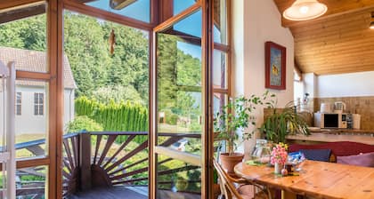 Holiday Apartment “Rose Garden” near Lake Constance with Wi-Fi & Balcony