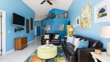 Villa, Multiple Beds (Ref 18 Stunning 4 Bed villa with own ) | Living room | Flat-screen TV