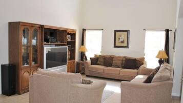 Villa, Multiple Beds (Ref 19 Modern 5 Bed villa Sleeps 12 P) | Living room | TV, foosball, table tennis