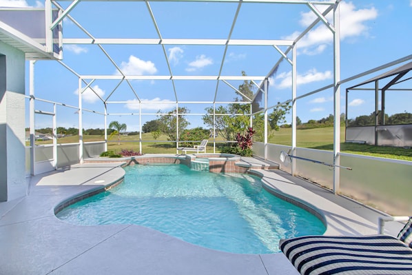Outdoor pool, a heated pool