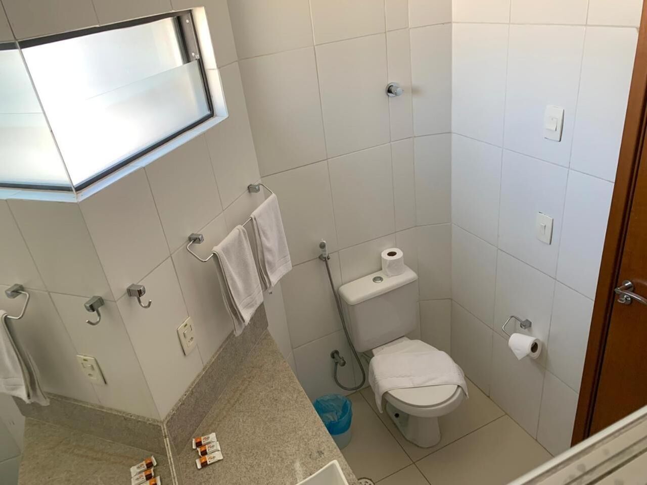 shower, free toiletries, towels, soap