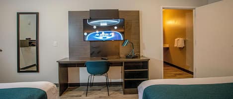 Standard Room, 2 Double Beds, Accessible, Non Smoking | Desk, laptop workspace, free WiFi, bed sheets