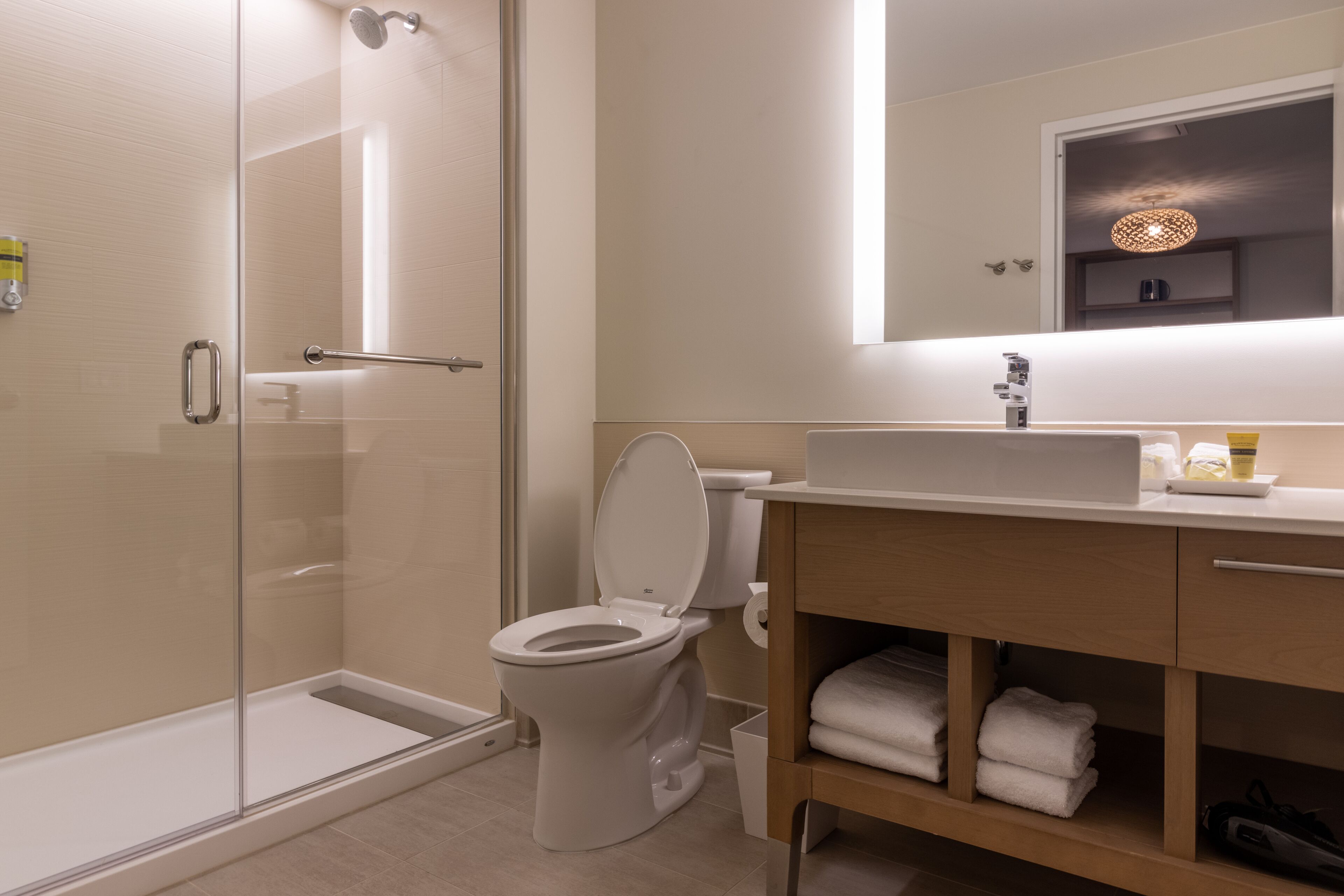 free toiletries, hair dryer, towels, soap