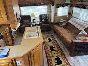 TV, DVD player, stereo