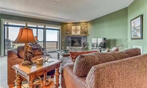 Smart TV, fireplace, DVD player, video library