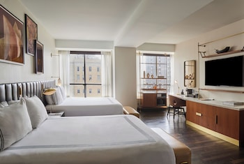 Room, 2 Queen Beds | 1 bedroom, Egyptian cotton sheets, premium bedding, down comforters at Thompson Dallas, by Hyatt