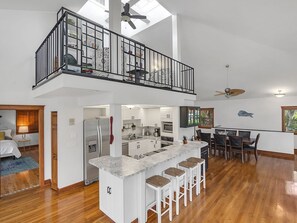 Fridge, microwave, oven, stovetop - Tropical Key West Home w/ Heated Pool (Jensen Beach)