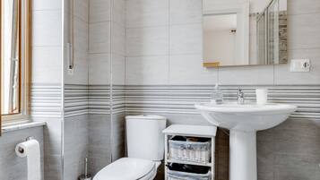 Dusche, Haartrockner, Bidet, HandtĂŒcher