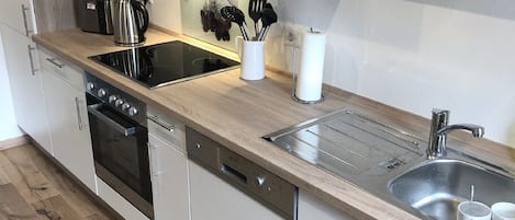 Apartment | Private kitchen | Fridge, electric kettle