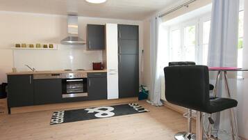 Apartment, Hot Tub | Private kitchen | Fridge, microwave, oven, dishwasher