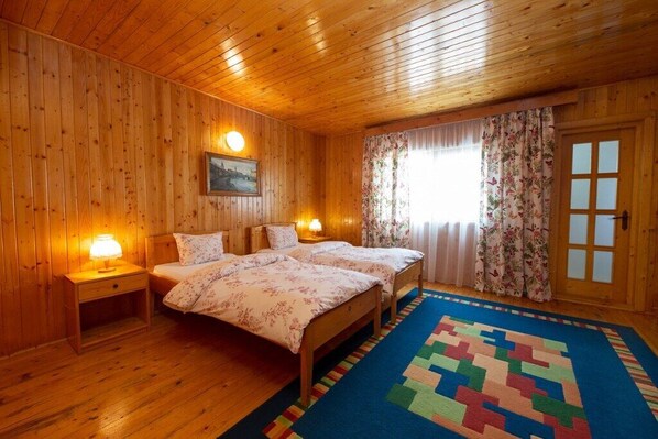Desk, free WiFi, bed sheets