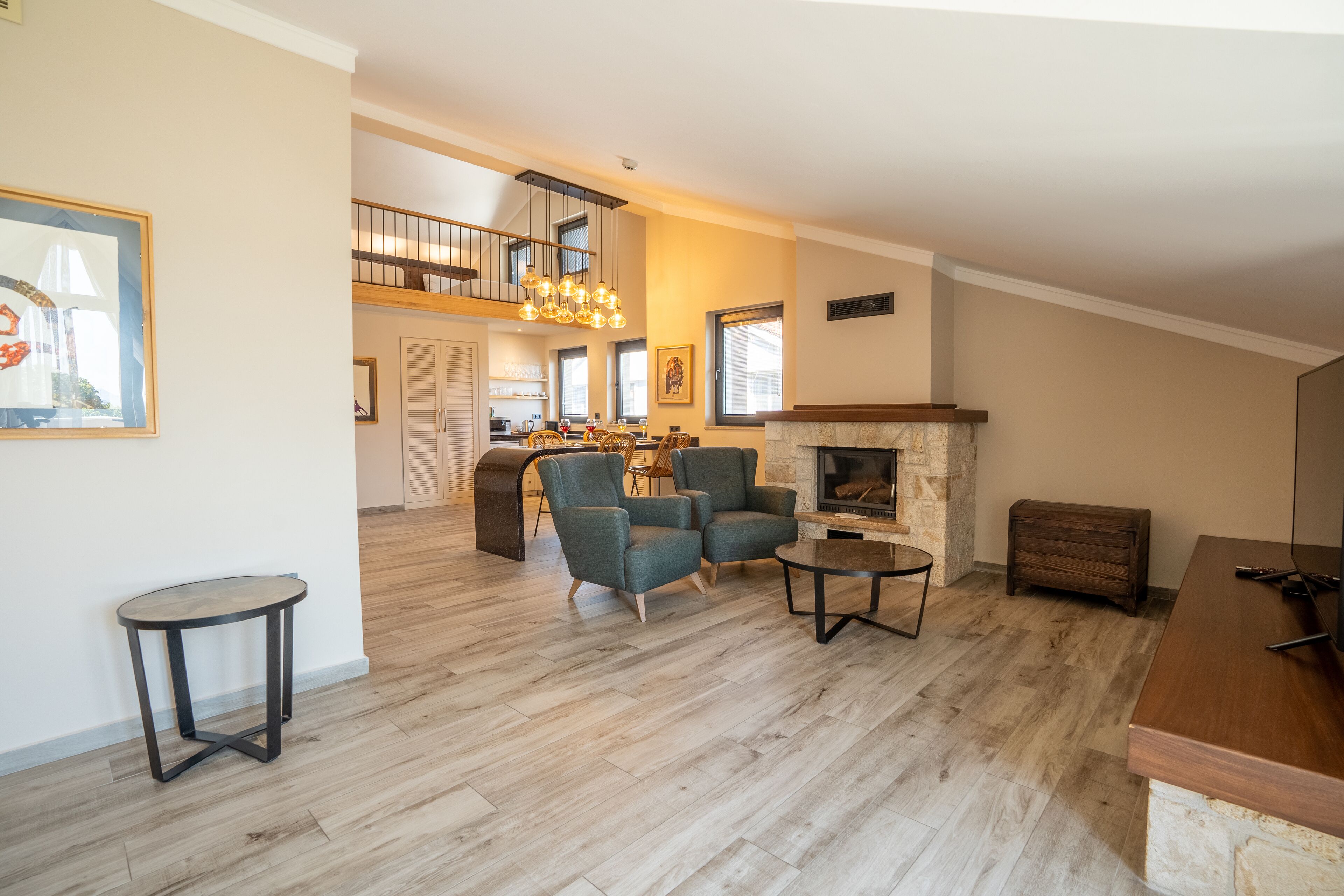 premium loft | living area | lcd tv