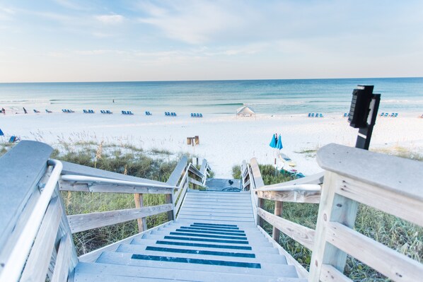On the beach, beach towels