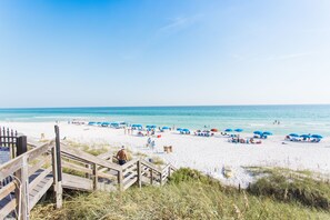 On the beach, beach towels