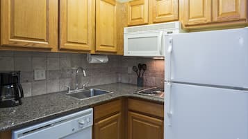Fridge, microwave, stovetop, dishwasher