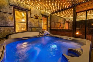 Indoor spa tub - Fairy Tale Cabin | Pool | Hot Tub | King Beds (Gatlinburg)