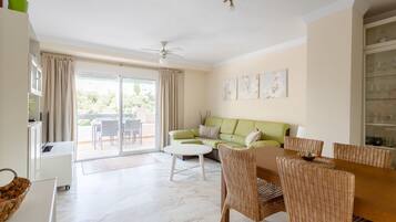 TV, DVD player, stereo