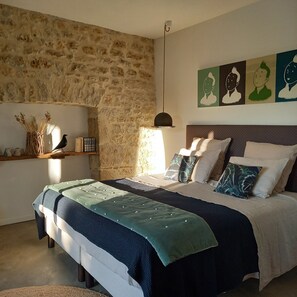 Chambre le bois celadon | Ropa de cama de alta calidad y camas Tempur-Pedic 