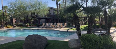 Outdoor pool, a heated pool