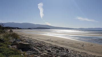 Beach nearby, sun loungers
