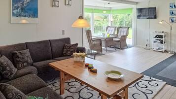 Televisión y chimenea