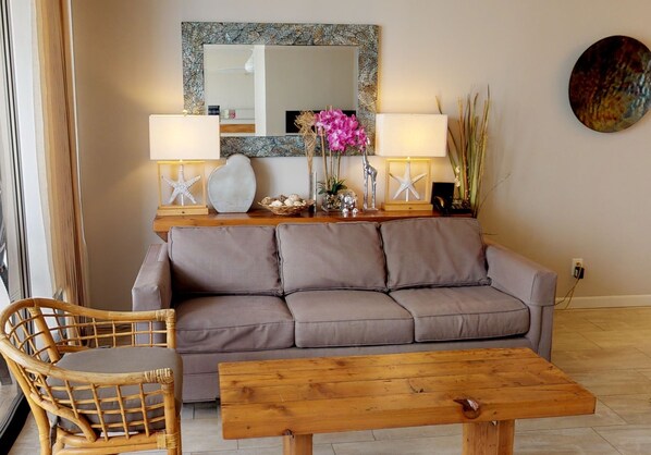 Condo, 1 Bedroom | Living room | Smart TV - High Level Waikiki Condo - Enjoy Ocean Views From Your Private Lanai! (Honolulu)