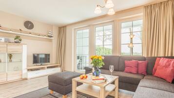 Fernseher, DVD-Player, Tischtennisplatte