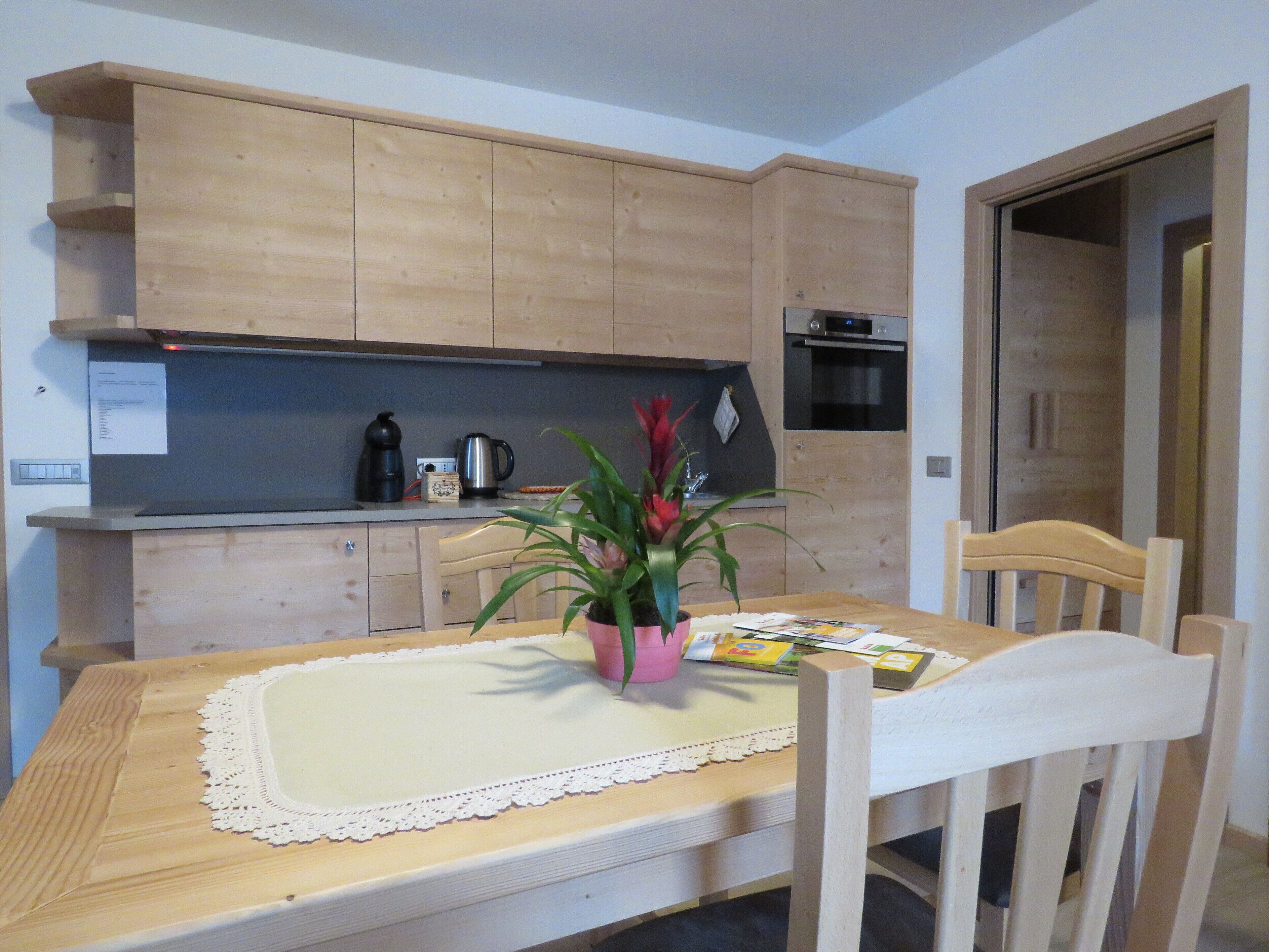 Apartment, 1 Bedroom (Caterina) | Private kitchen | Full-size fridge, microwave, oven, stovetop