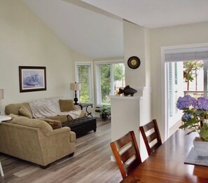 Smart TV, chimenea y libros