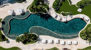 Outdoor pool, pool loungers