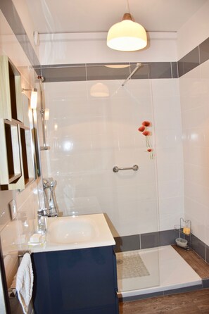 Secadora de cabello, toallas, papel de baño 