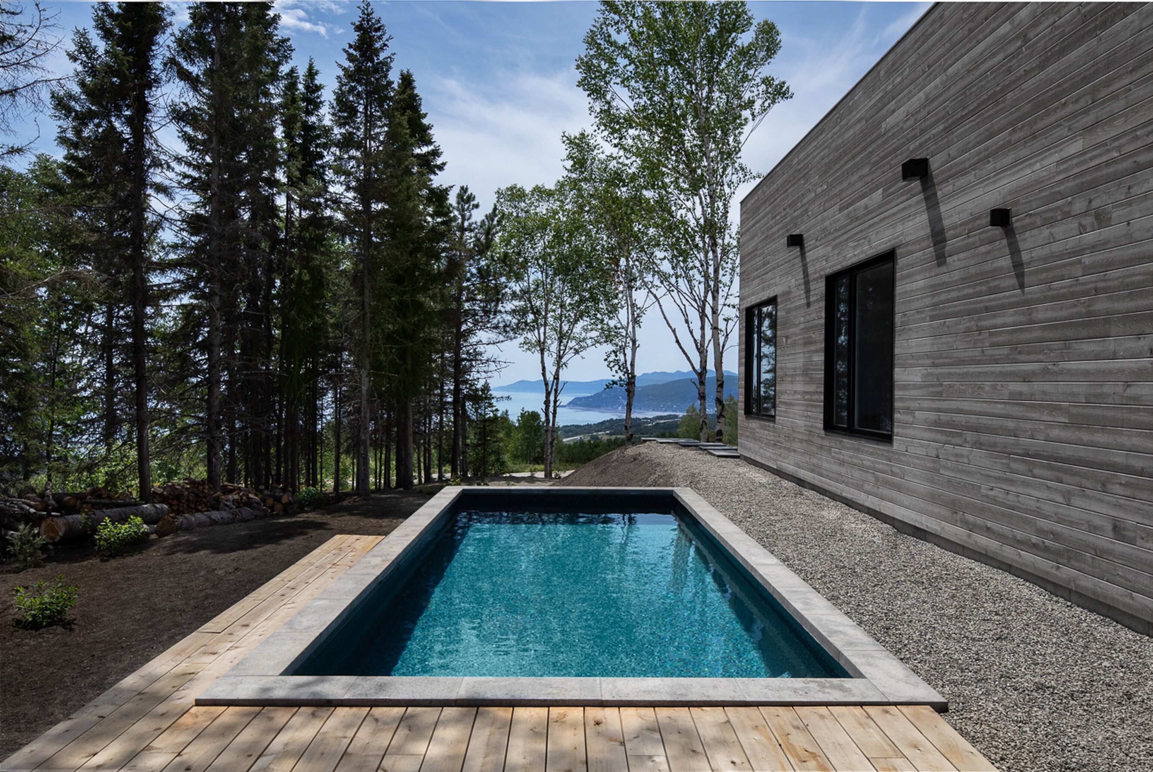 Piscine extérieure, piscine chauffée