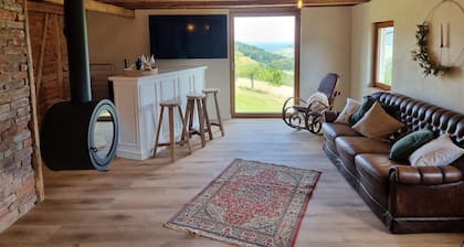 House on the mountain with wellness area, bar and panorama