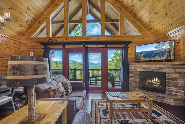 TV, fireplace, video games