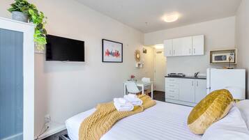 Studio, 1 Queen Bed | Laptop workspace, free WiFi