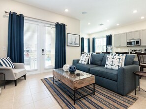 TV, music library - Idyllic Waterfront Margaritaville Cottage w/ Private Pool & Spa (Kissimmee)