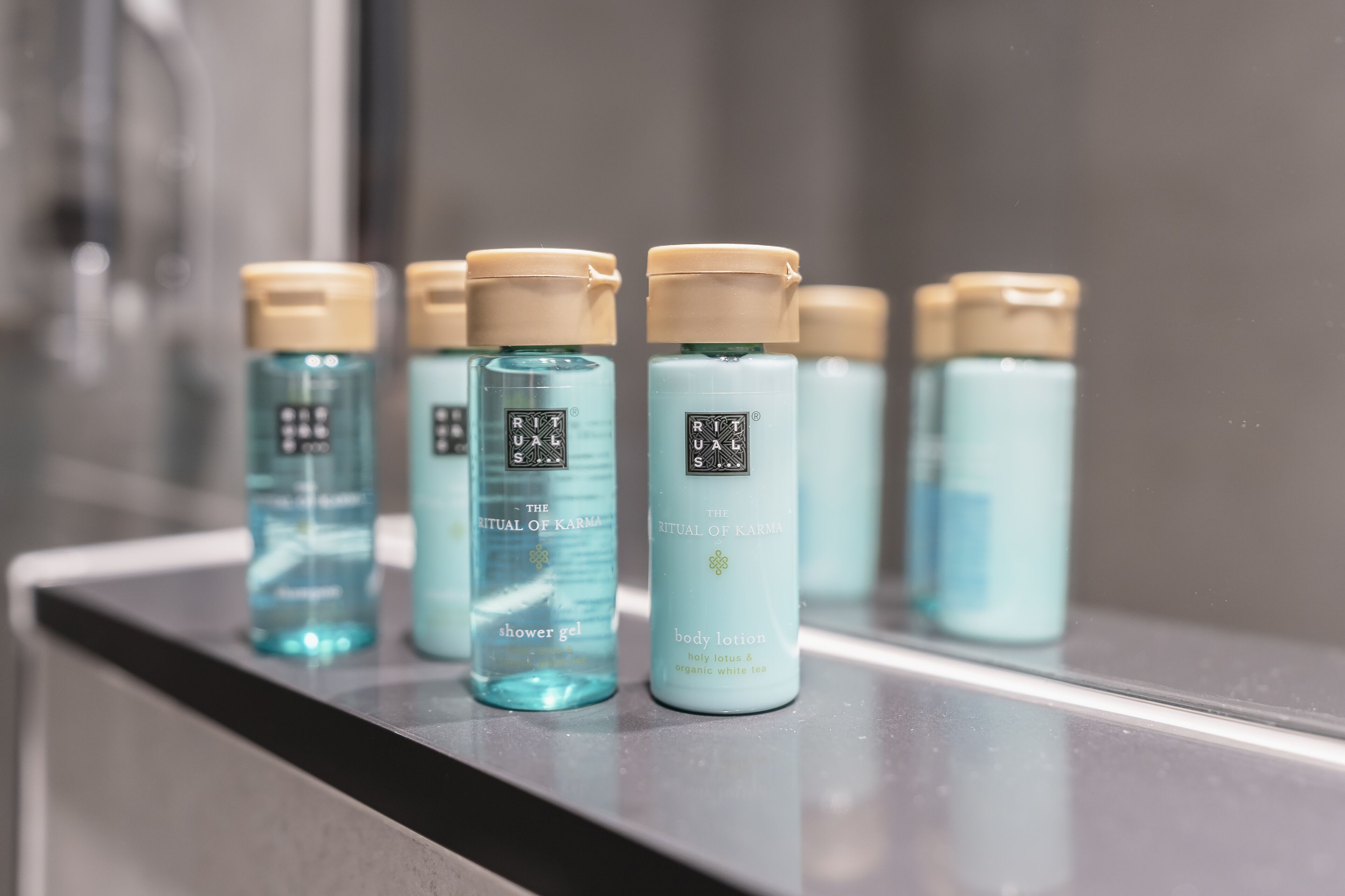 business double room | bathroom | shower, hair dryer, towels, soap