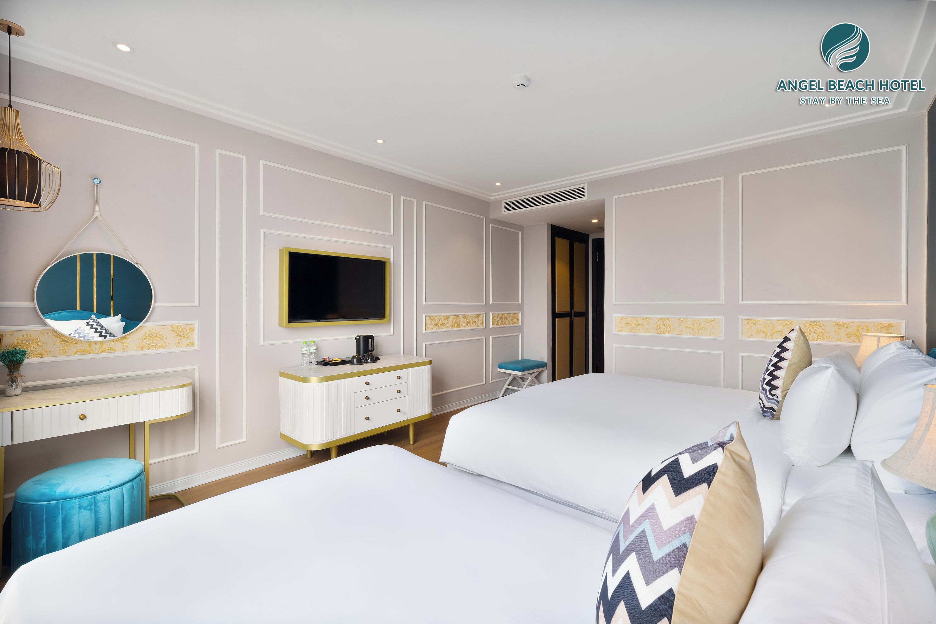 华丽双床房, 城市景观 | 迷你吧、隔音、免费 WiFi、床单