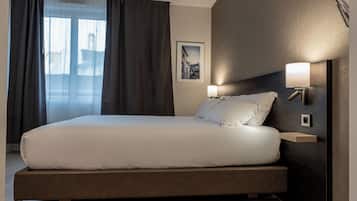 Premium bedding, memory-foam beds, individually decorated, desk