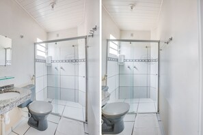 Dusche, kostenlose Toilettenartikel, Bidet, Handtücher