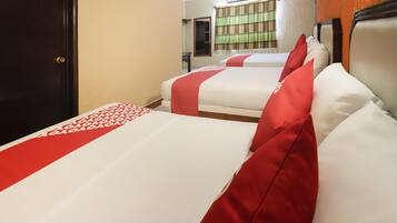 Desk, free WiFi, bed sheets