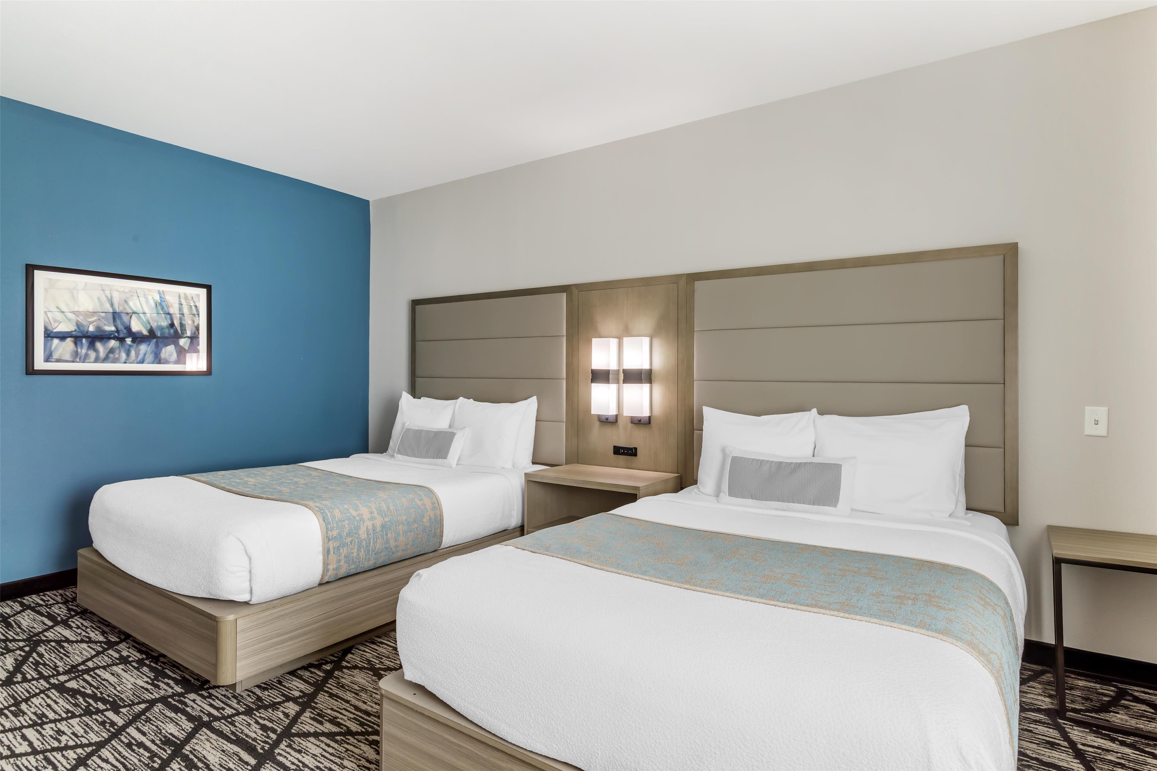 standard room, 2 queen beds, accessible, refrigerator & microwave | desk, laptop workspace, iron/ironing board, free wifi