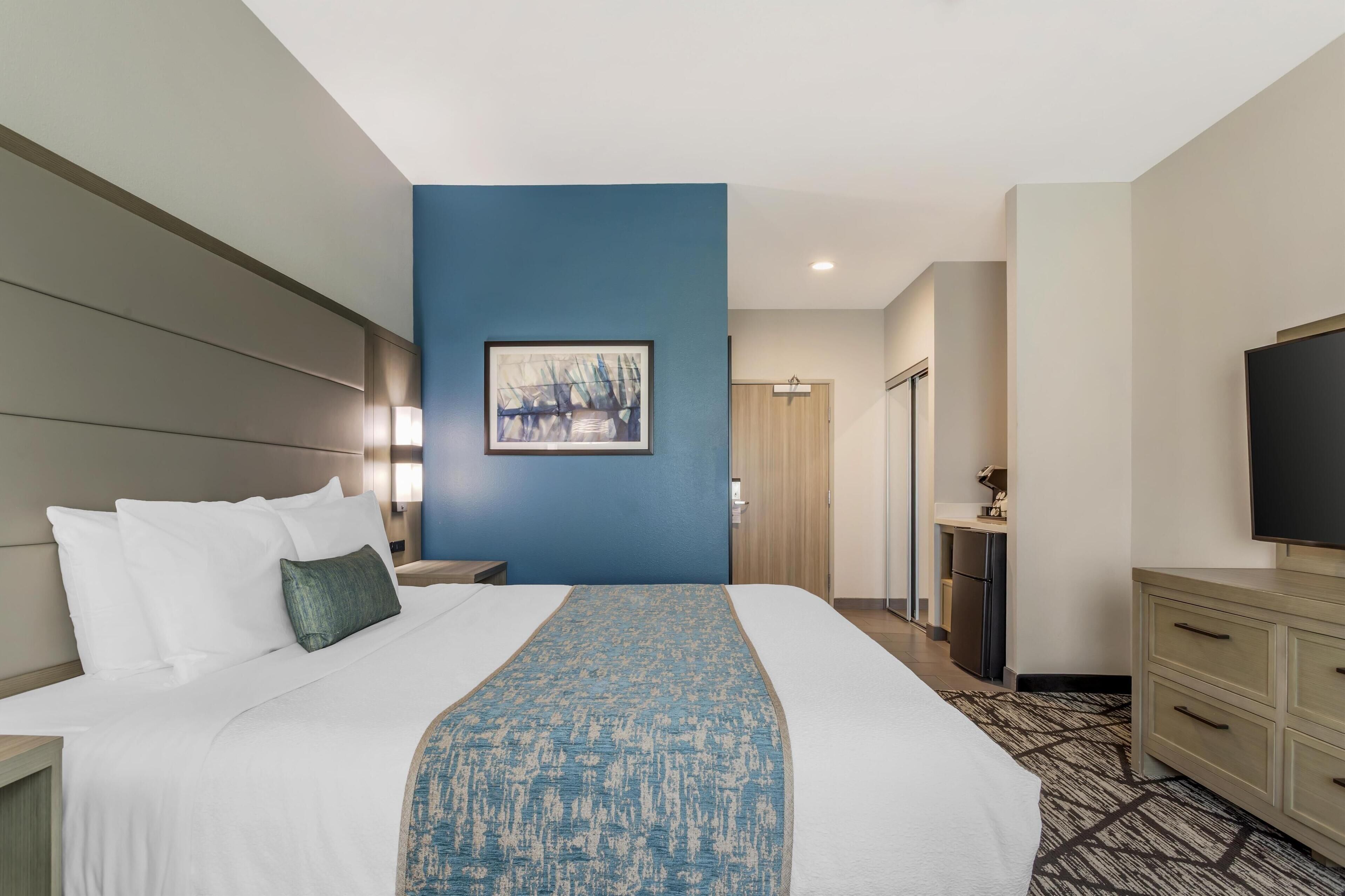 Standard Room, 1 King Bed, Non Smoking, Refrigerator & Microwave | Desk, laptop workspace, iron/ironing board, free WiFi