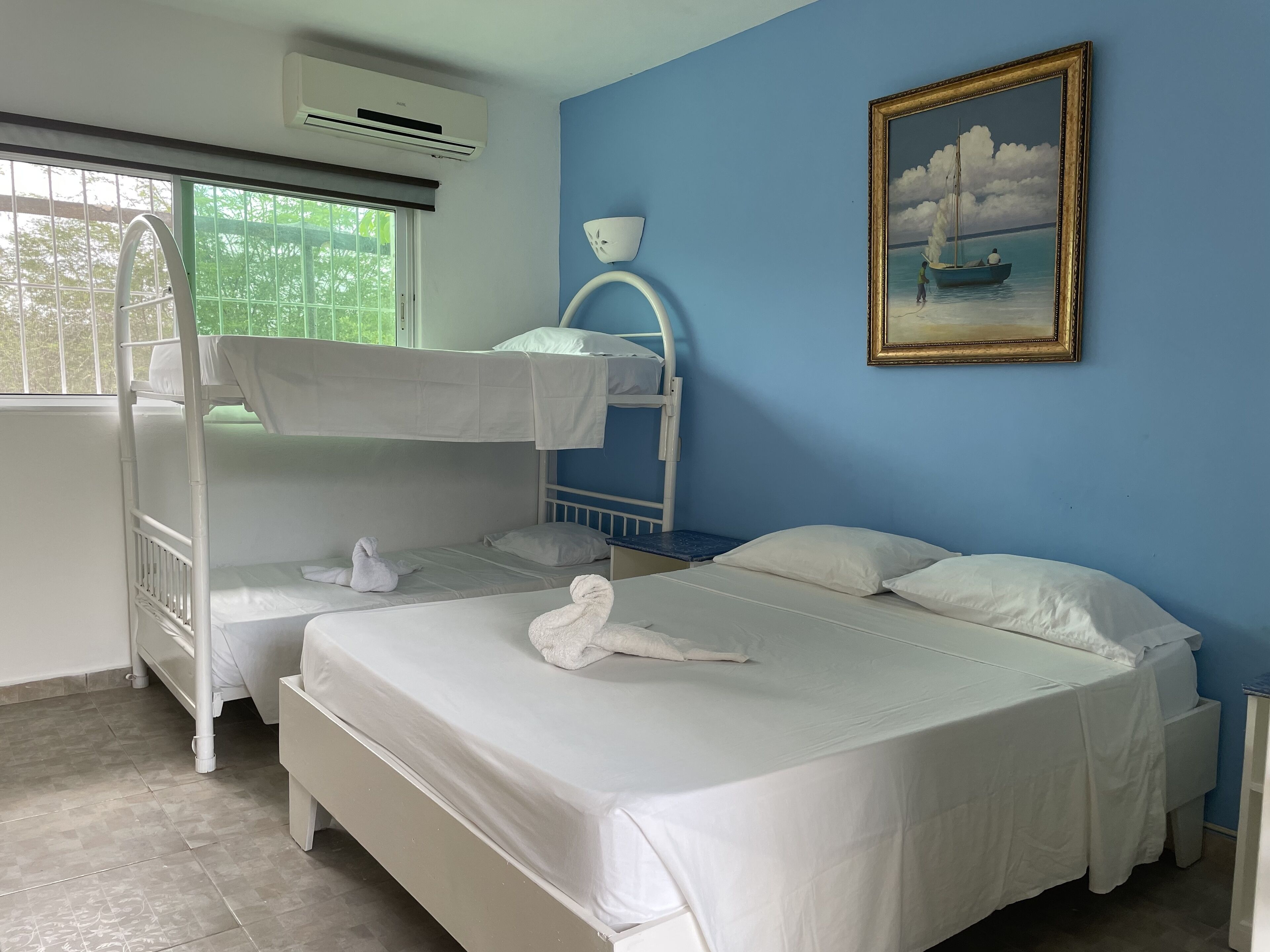 1 bedroom, individually furnished, blackout curtains, bed sheets