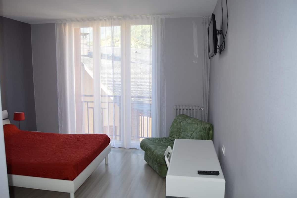 Individually decorated, individually furnished, desk, iron/ironing board