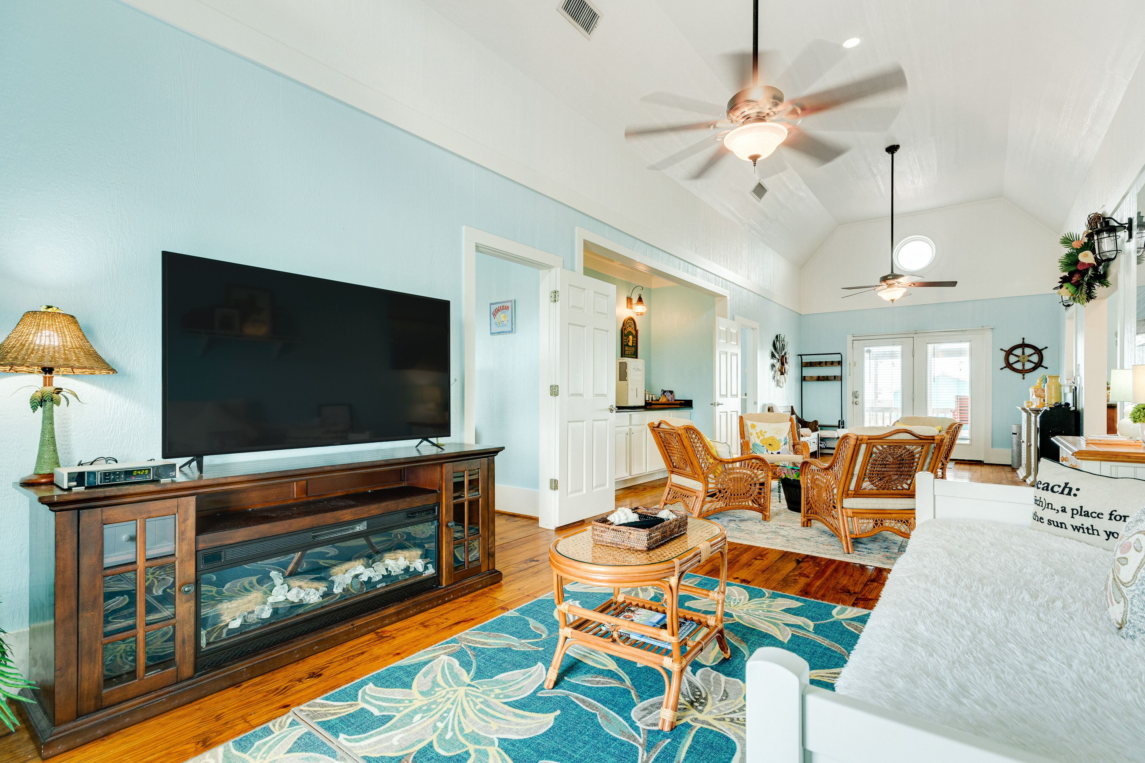 Bay and gulf-view home with gas grill, deck, and outdoor seating area