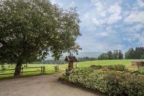 Property grounds - Idyllic Holiday Apartment in Ferienhof Wetzel with Shared Garden and Terrace, one pet allowed (Hergensweiler)