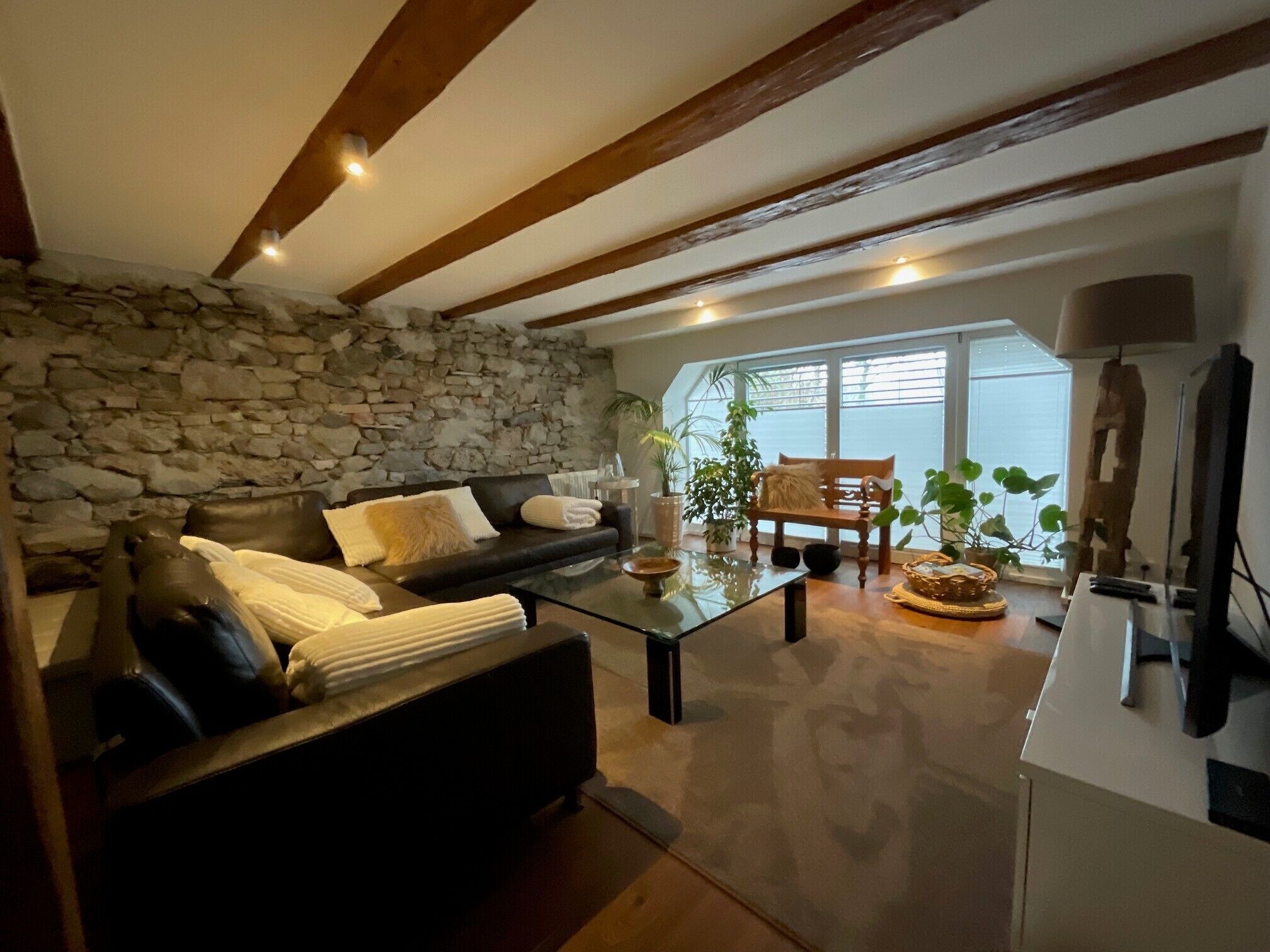 电视、壁炉、DVD 播放器、立体声音响